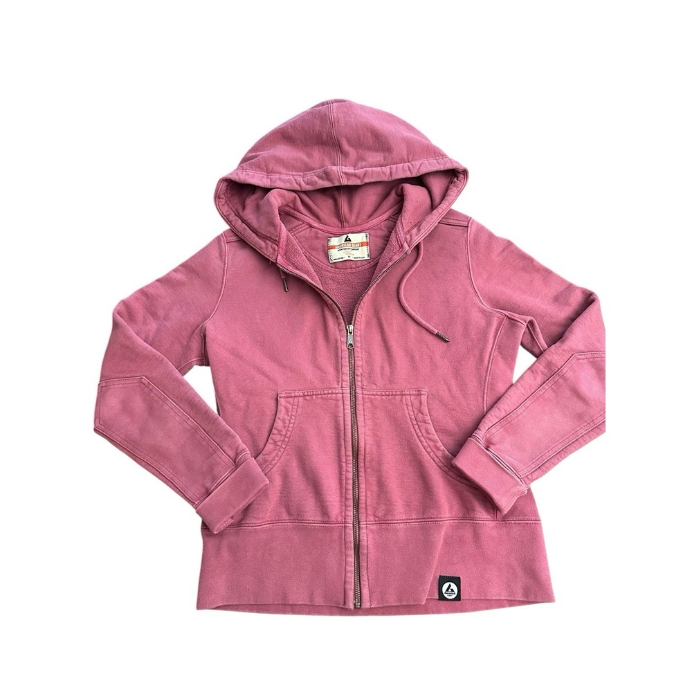 American Giant Hoodie Sweatshirt Womens Medium Vintage Wash Pink Pockets #HR-6 - Picture 9 of 9